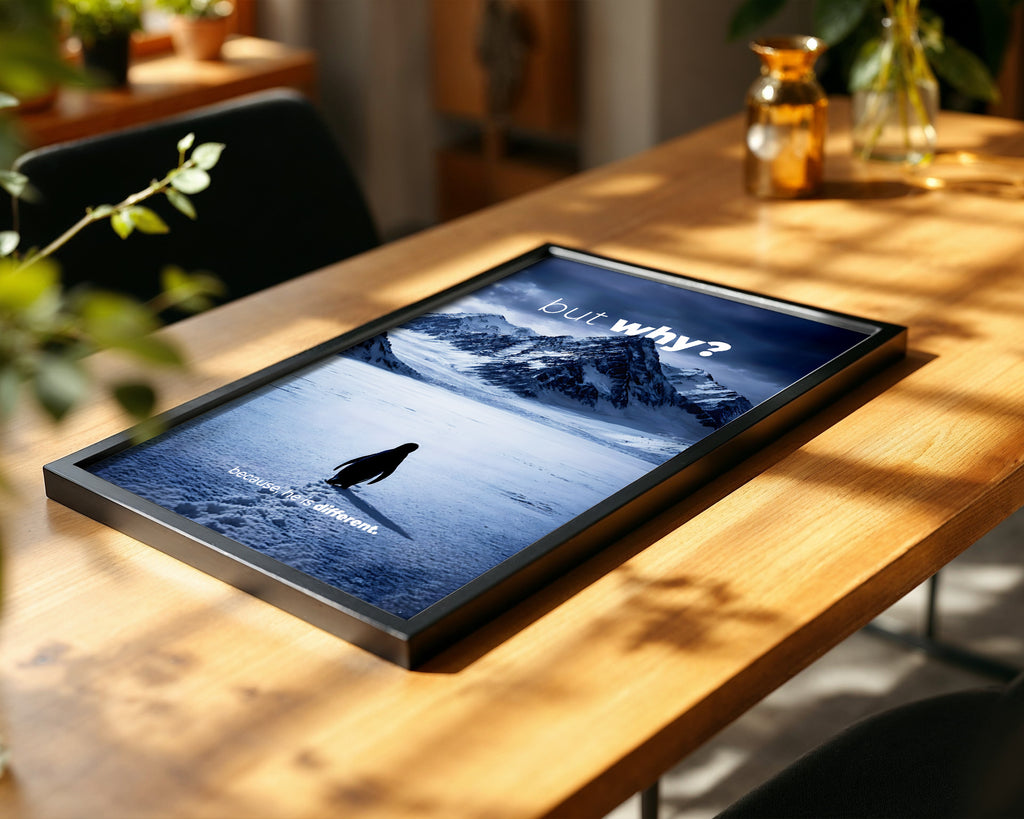 "But Why" Penguen Poster Tablo