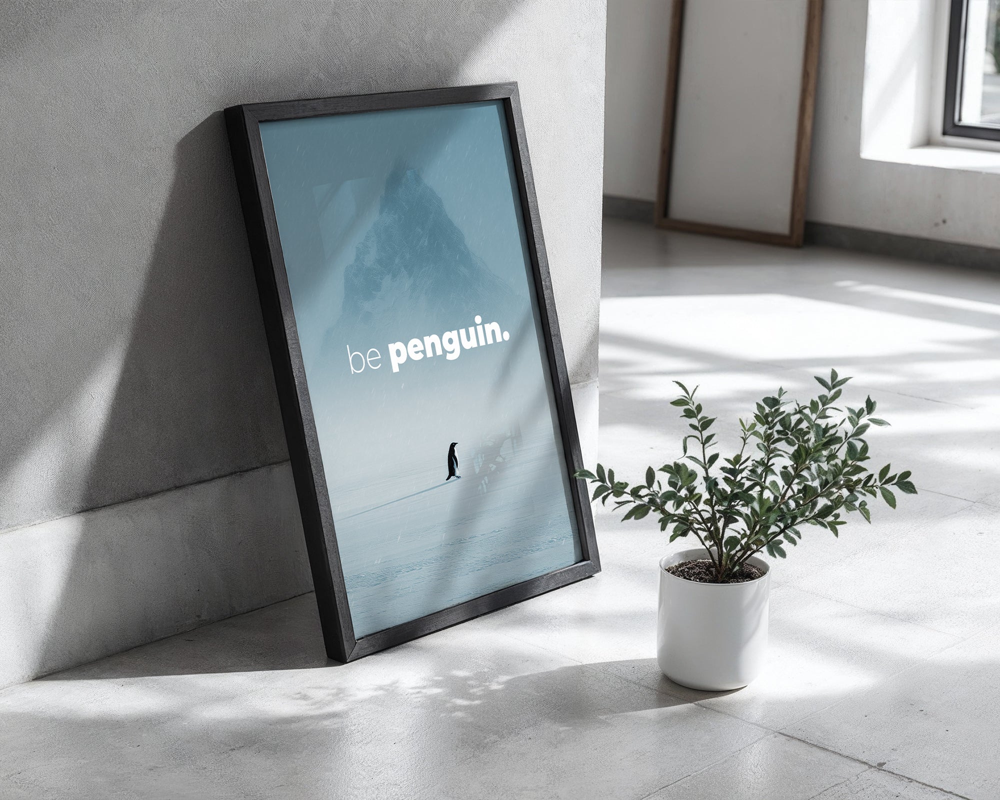 "Be Penguin" Penguen Poster Tablo