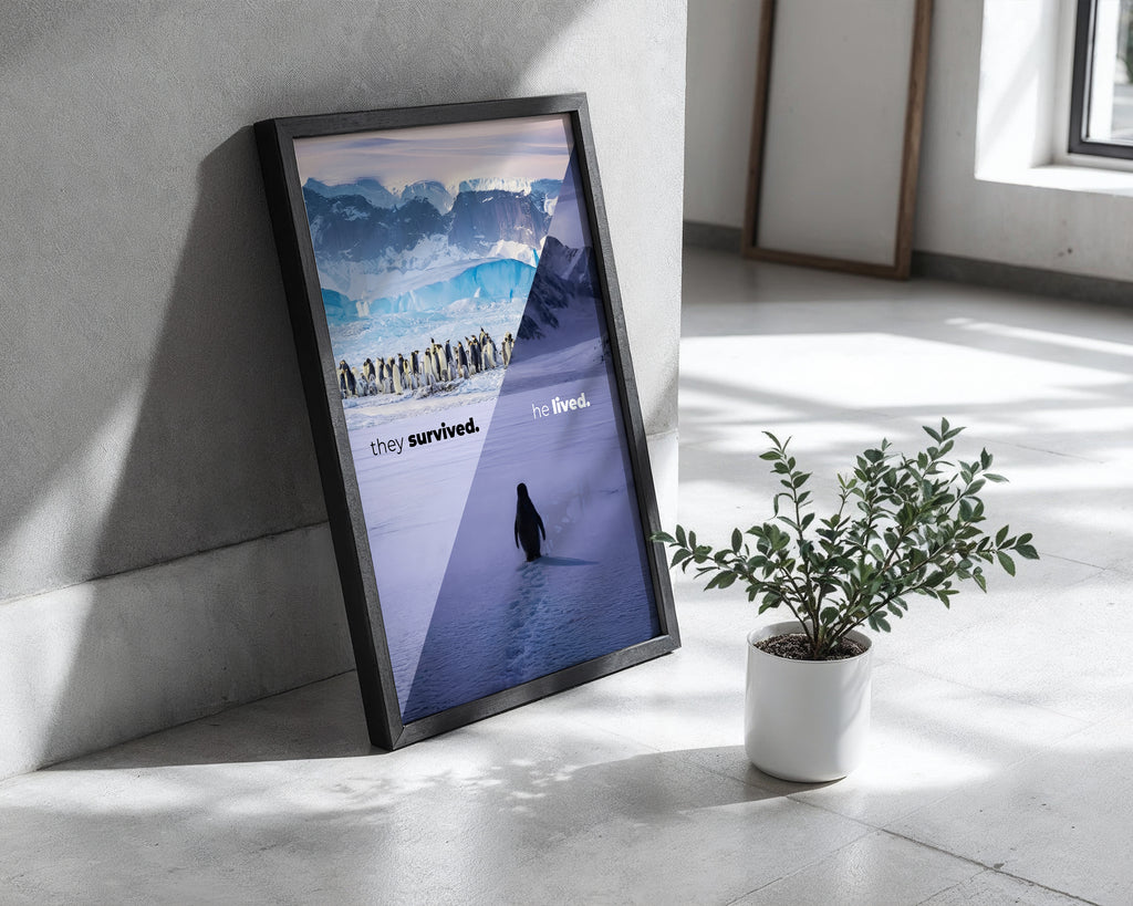 "He Lived" Penguen Poster Tablo