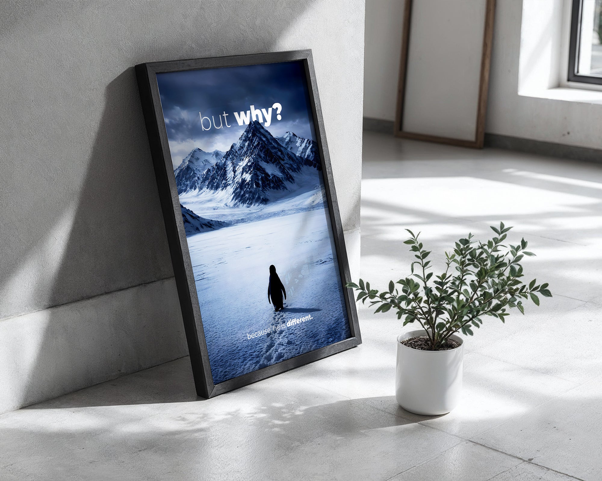 "But Why" Penguen Poster Tablo