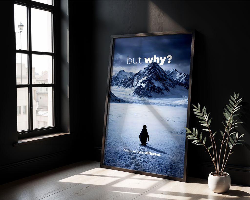 "But Why" Penguen Poster Tablo