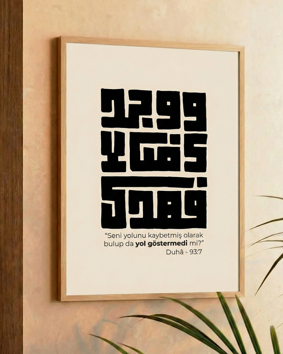 "Duha 93:7" Kufi Poster Tablo