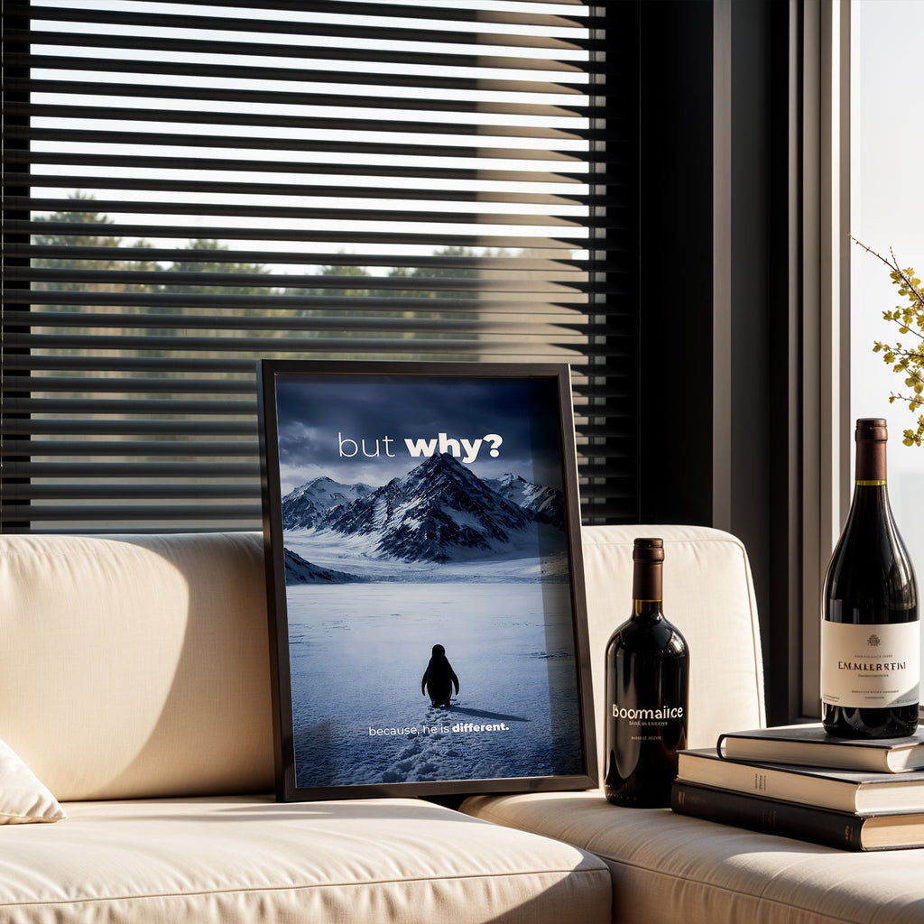 "But Why" Penguen Poster Tablo