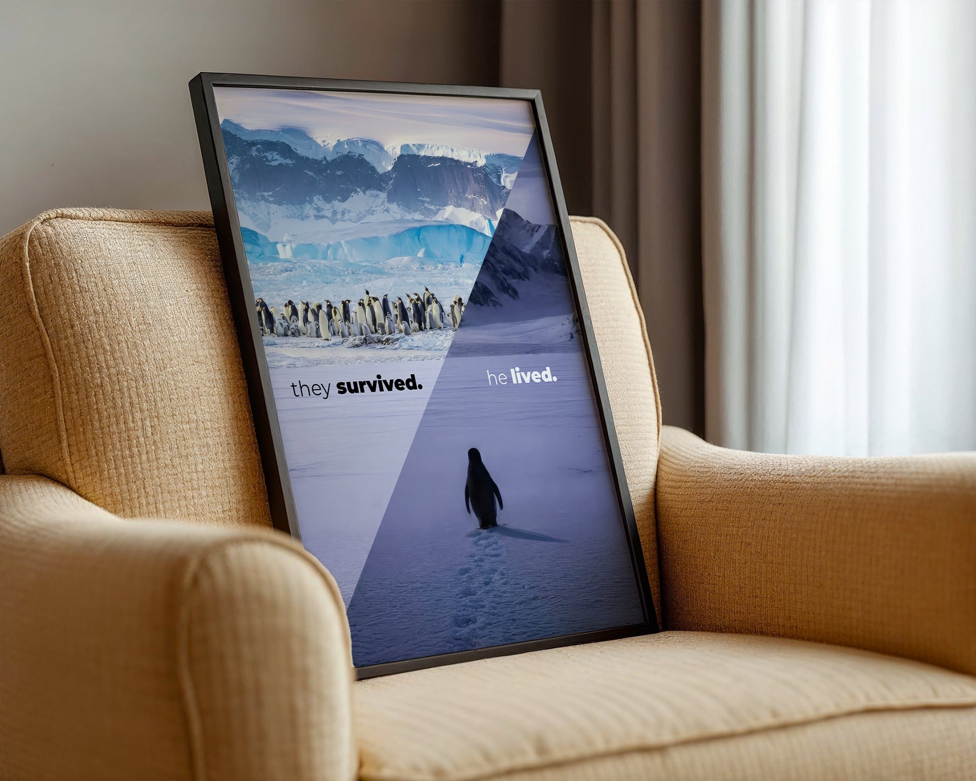 "He Lived" Penguen Poster Tablo