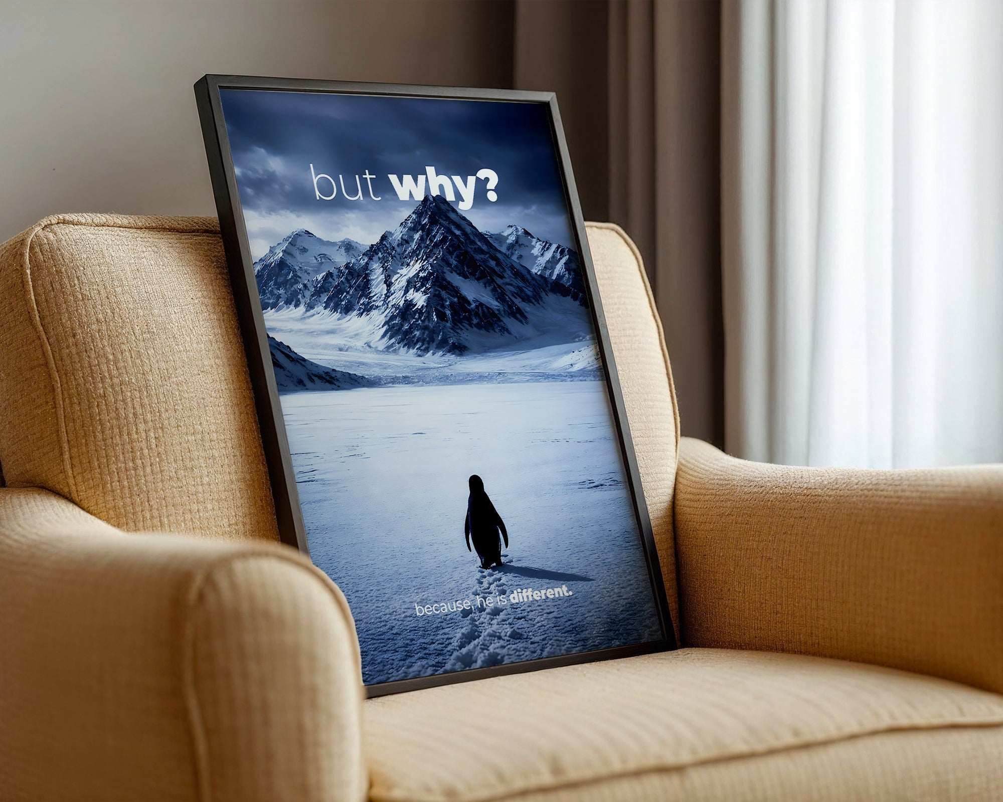"But Why" Penguen Poster Tablo