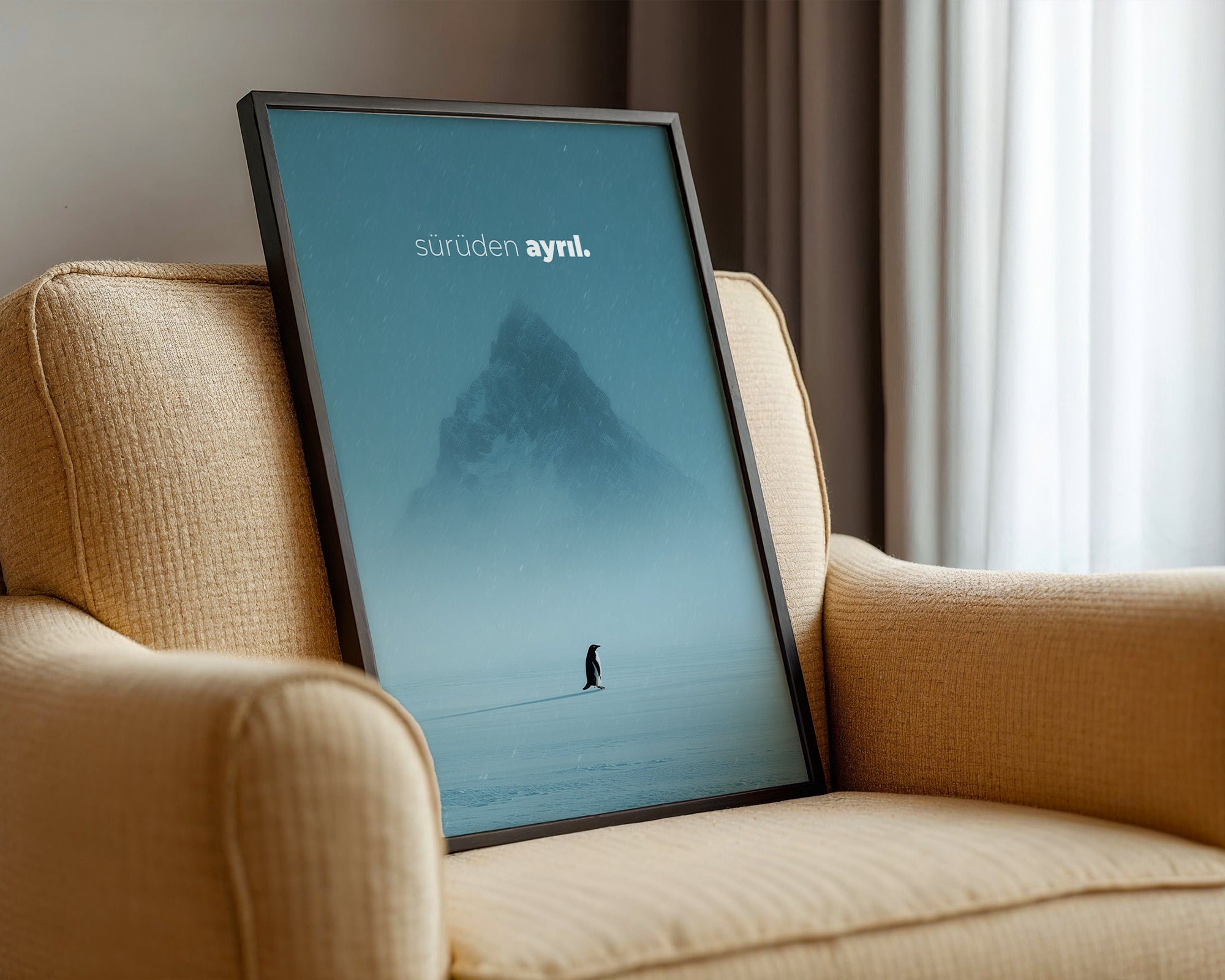 "Sürüden Ayrıl" Penguen Poster Tablo