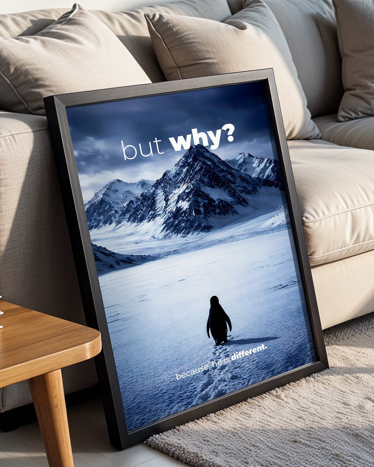 "But Why" Penguen Poster Tablo