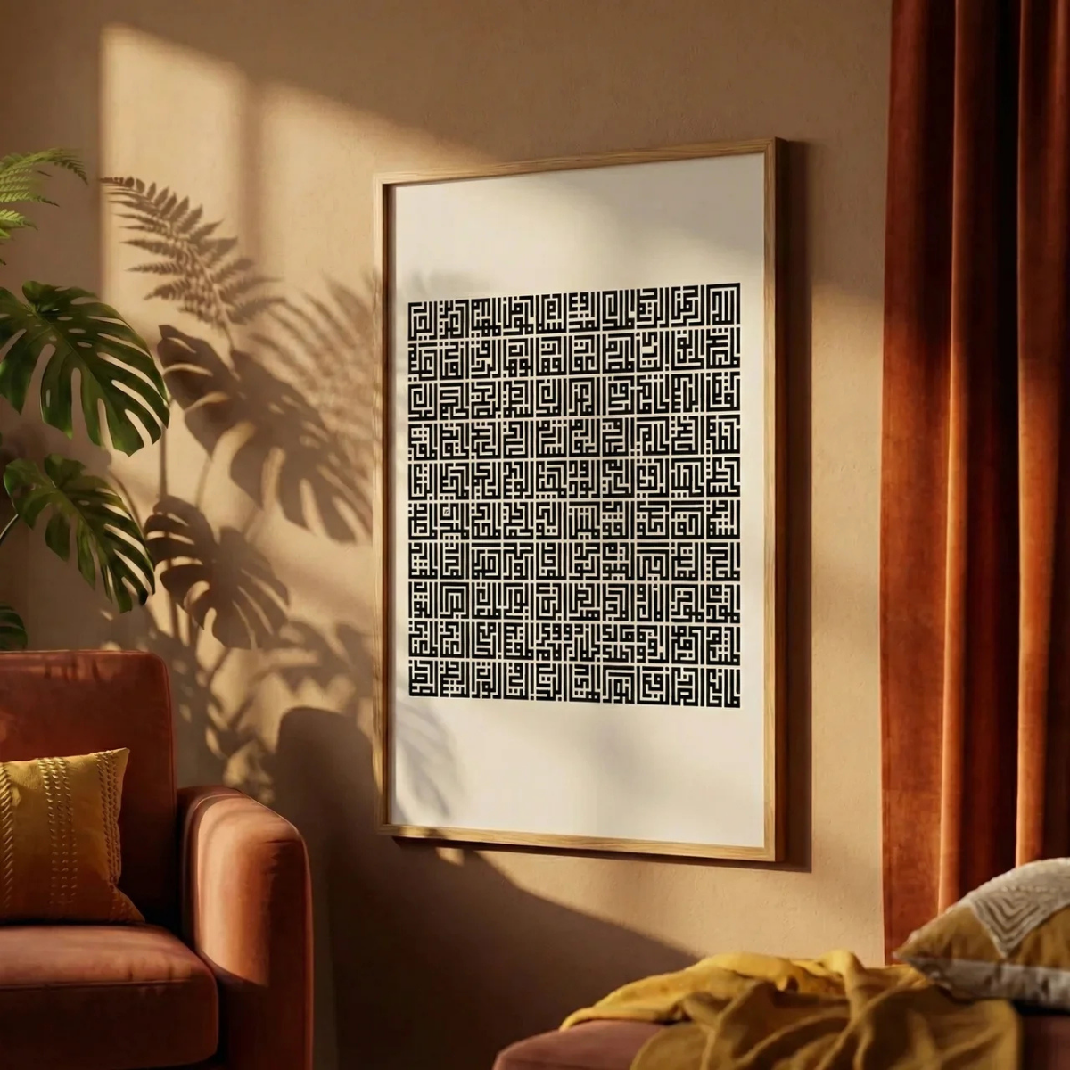 "Esma-ül Hüsna" Kufi Poster Tablo