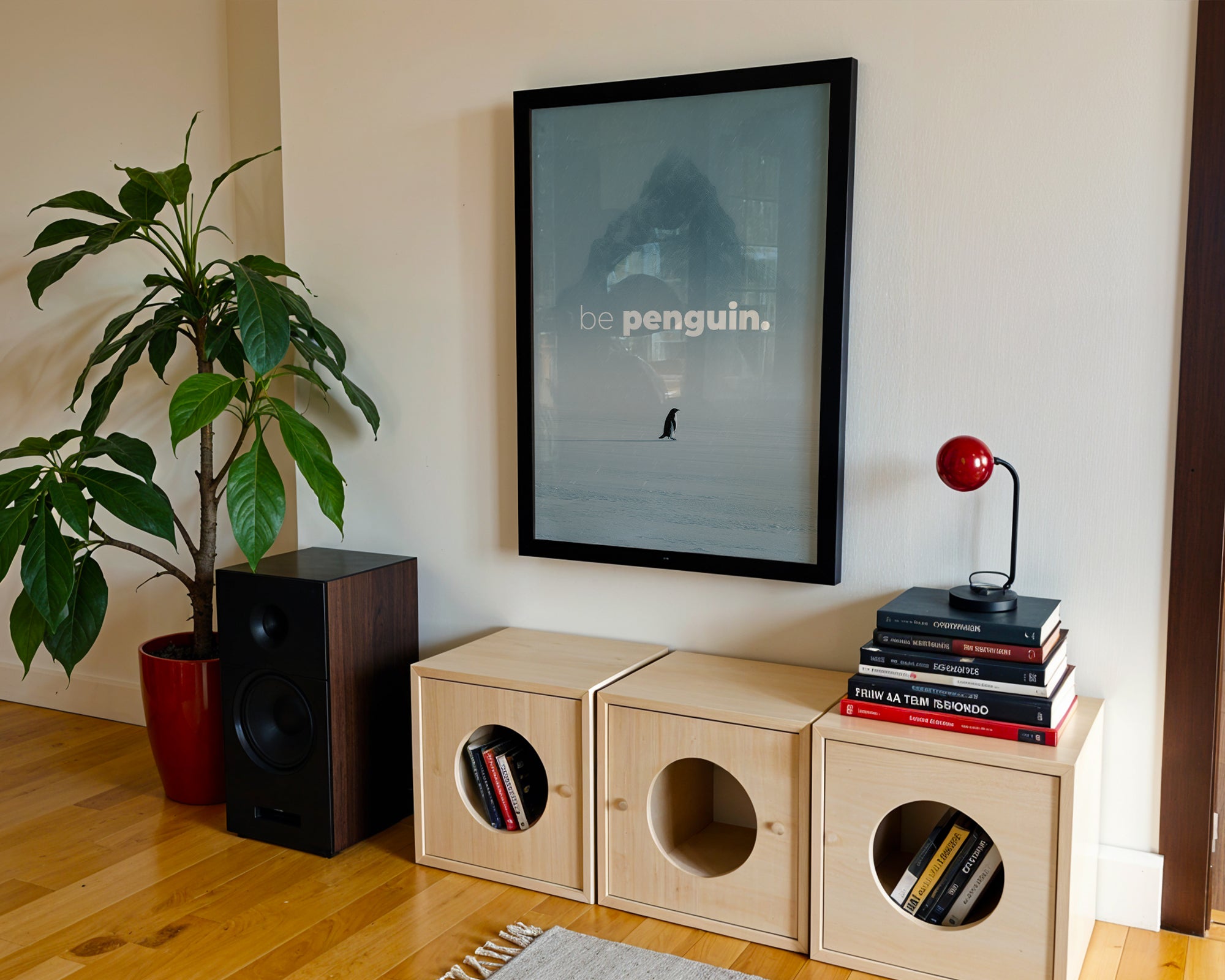 "Be Penguin" Penguen Poster Tablo