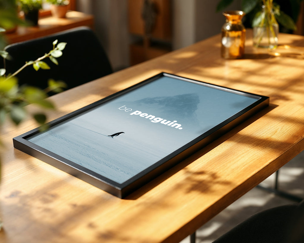 "Be Penguin" Penguen Poster Tablo