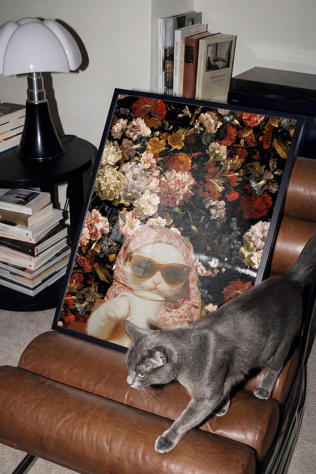 Cat & Flowers