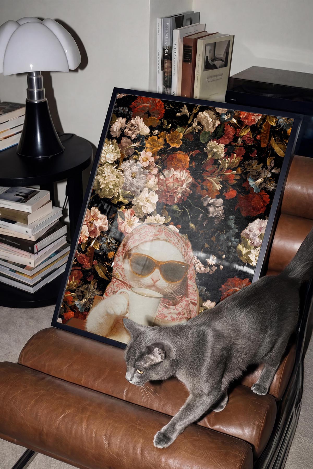 Cat & Flowers
