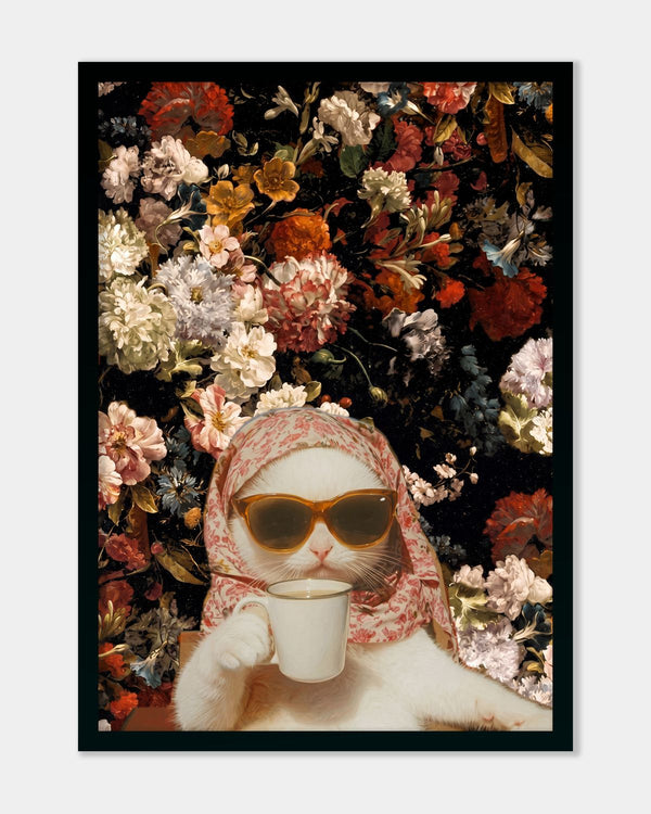 Cat & Flowers
